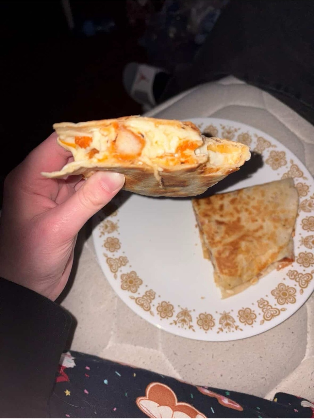 Cheesy Buffalo Chicken Quesadilla - Golden Brown